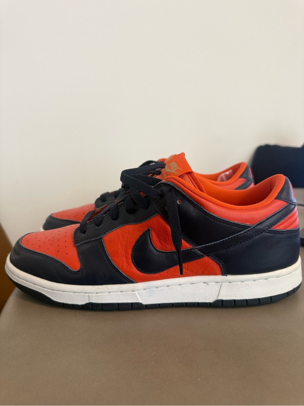 Nike Dunk Sneakers in Orange and Navy (worn 1x)